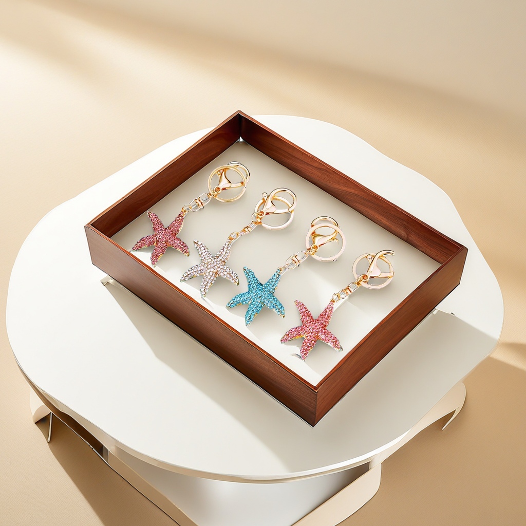 海洋系列精致饰品 钻石钥匙扣 个性创意挂饰 时尚潮流小物品图