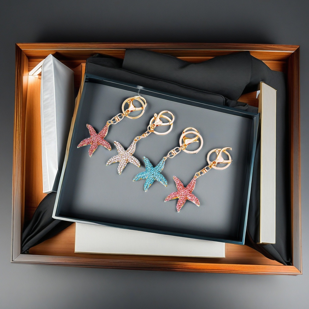 海洋系列精致饰品 钻石钥匙扣 个性创意挂饰 时尚潮流小物品细节图