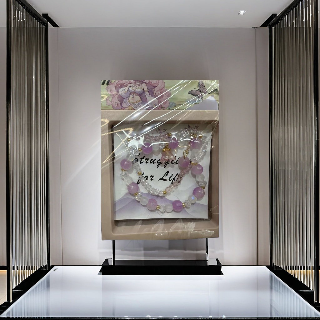 The purple and yellow crystal pendant is a high-end and elegant necklace, a fashionable accessory. It is exquisitely handcrafted with a unique design that is beautiful and charming Application Scenario