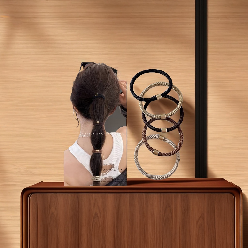 2025 New high-end women's hair tie, high-elasticity and durable rubber band, hair band, essential hair tie, hair accessory, adult fashionable hair accessory, hair tie Item Picture