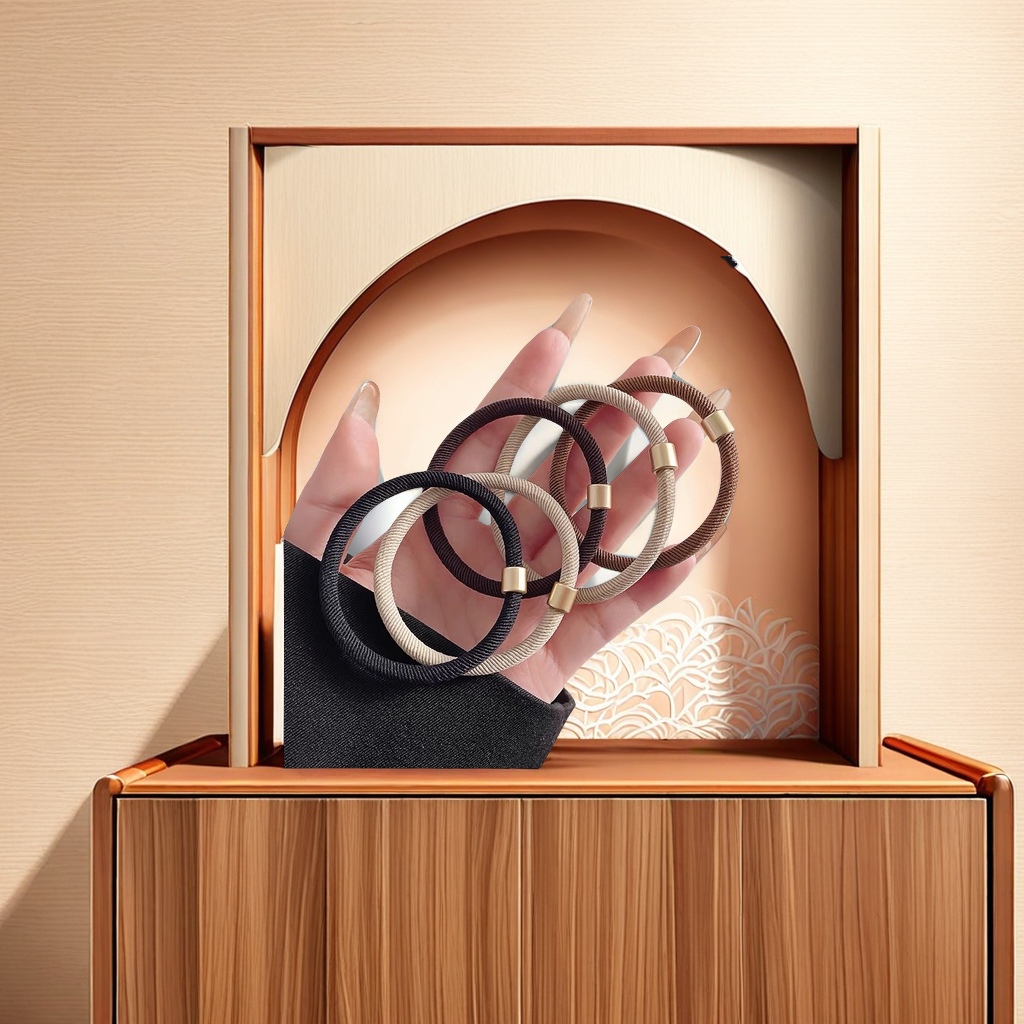 2025 New high-end women's hair tie, high-elasticity and durable rubber band, hair band, essential hair tie, hair accessory, adult fashionable hair accessory, hair tie details Picture