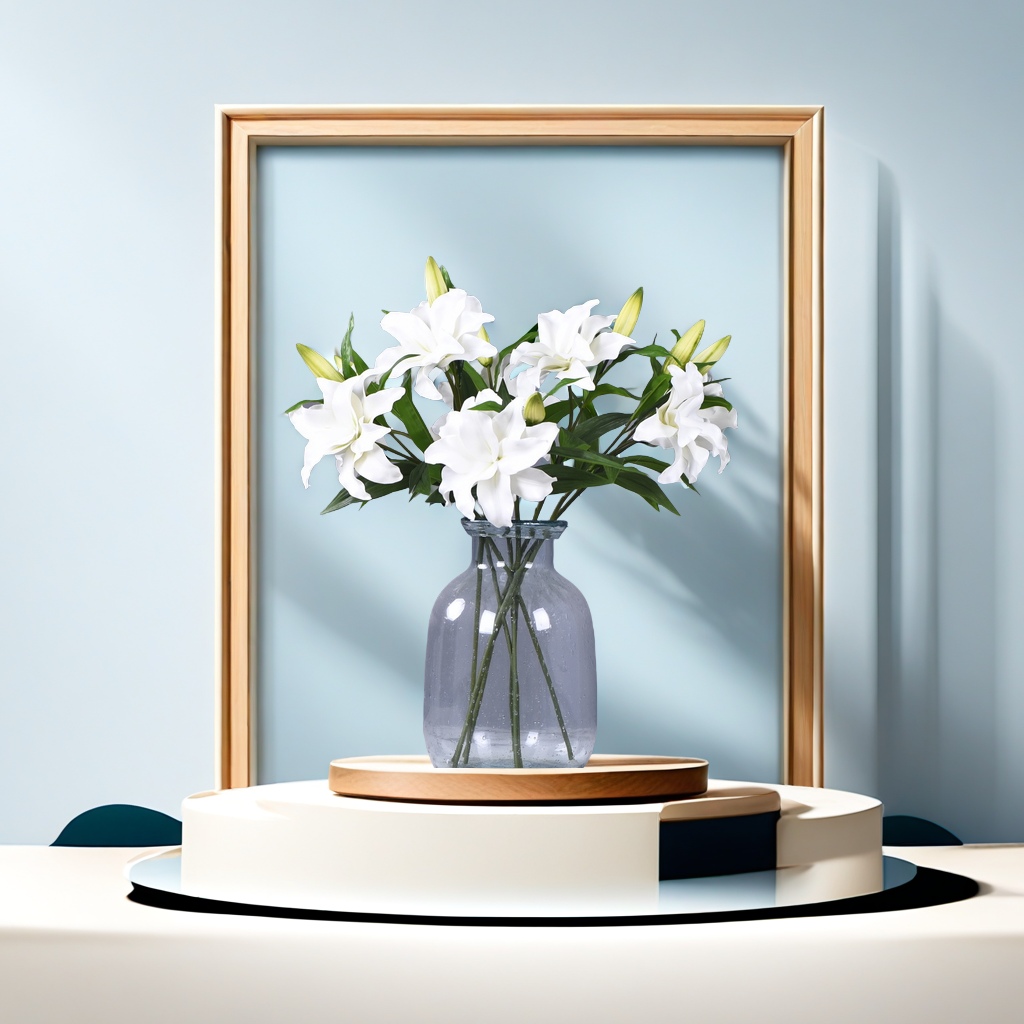 Factory direct sales of high-end EVA artificial lilies, 1 flower, 1 bud, small lilies, living room, hotel, wedding soft decoration flower arrangement, exquisite artificial flower gift box decoration Specification image