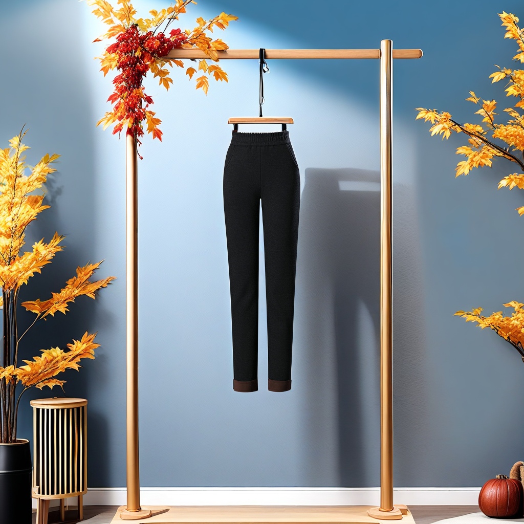 The new women's casual pants for the 2024 autumn and winter season are fleece, thickened, high-waisted, and tight-fitting, with a nine-tenths stretch straight leg. They are warm, comfortable, fashionable and trendy Item Picture