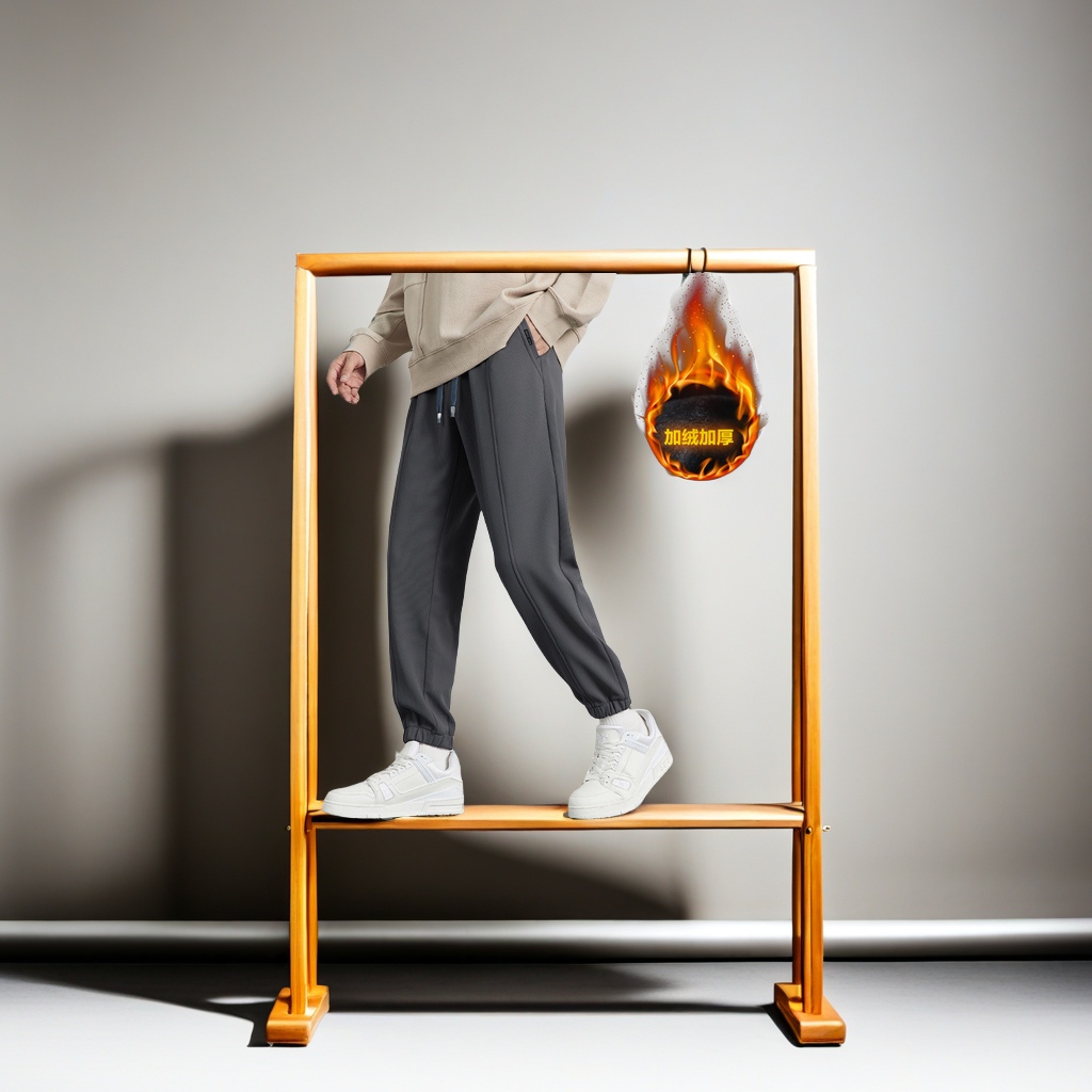 WOOG2005男装2024秋冬季新款抗皱束脚休闲裤男士卫裤运动裤 时尚舒适耐磨男士运动裤