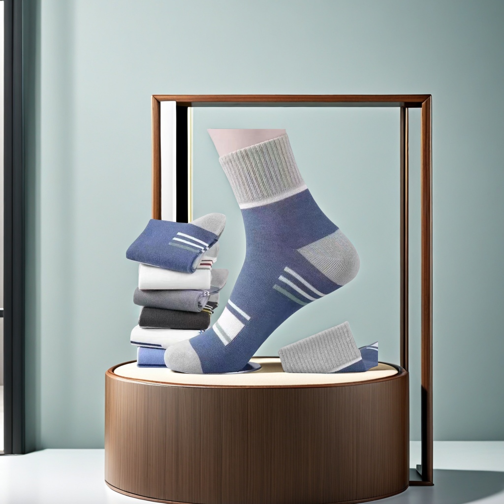 诸暨2025夏季新款男袜子 吸汗透气防滑防臭 时尚中筒休闲袜 批发运动休闲棉袜 潮流男士舒适袜品