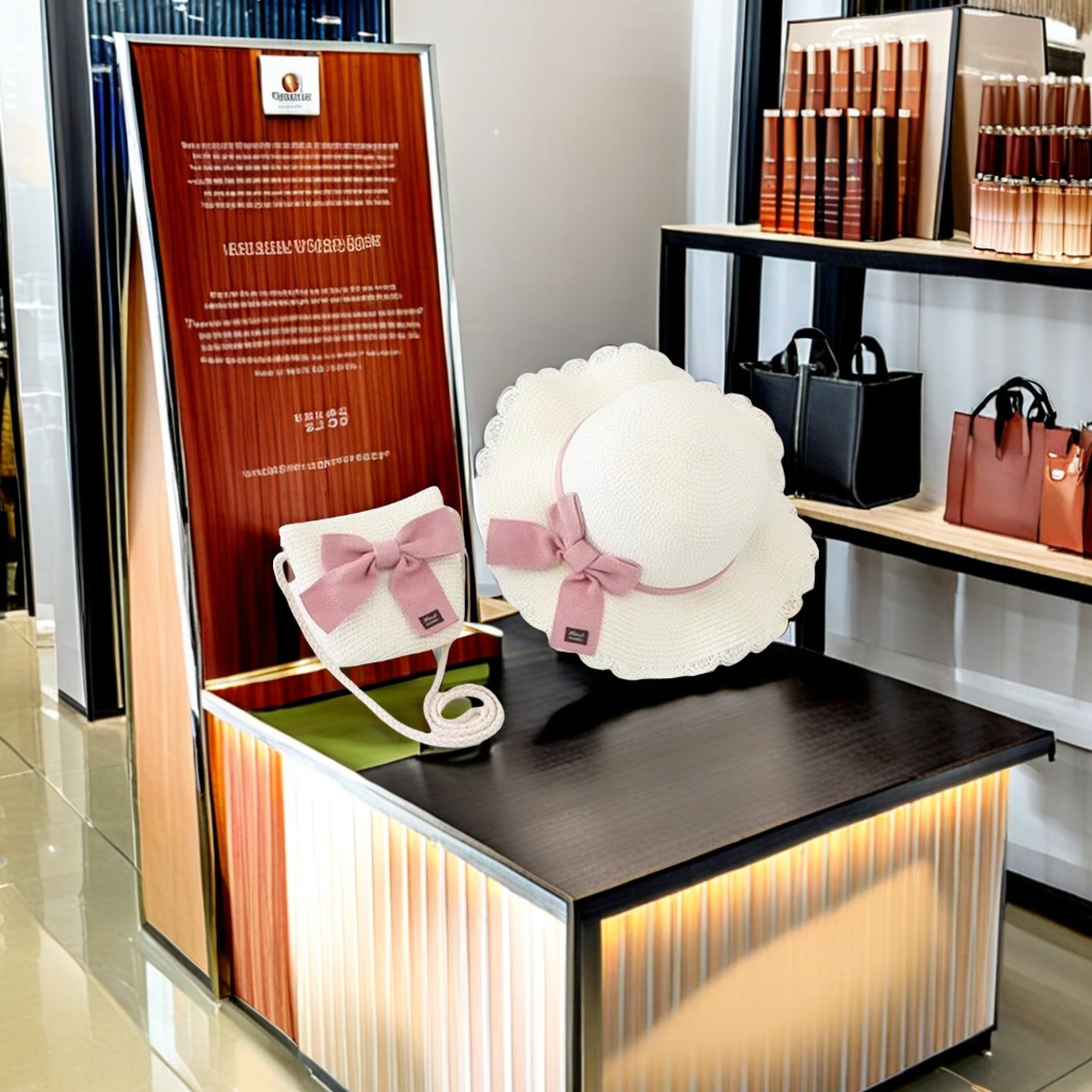 儿童保暖帽套装 冬季可爱卡通图案 针织帽子围巾两件套 宝宝防寒耳朵保护套装产品图