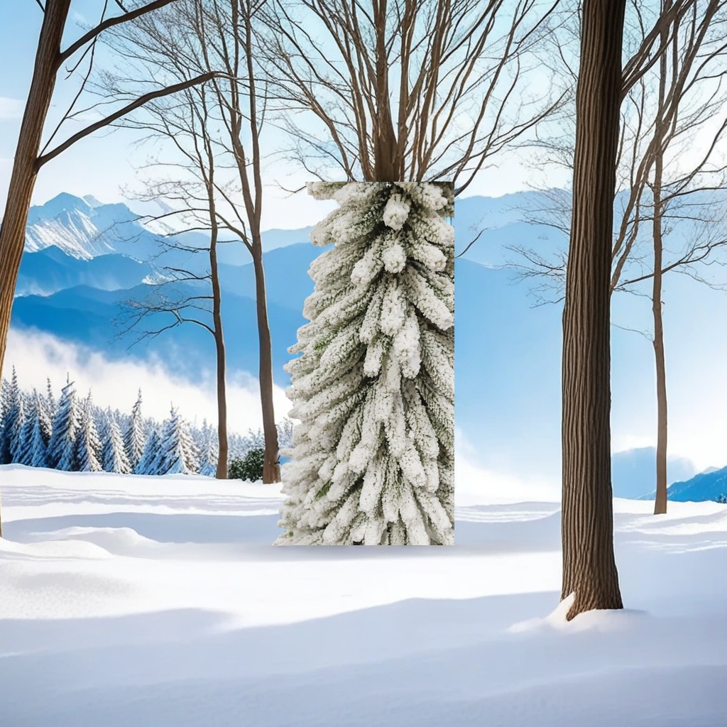 Large white snow-sprayed velvet Christmas tree, artificial cedar tree with dense PVC decoration, outdoor Christmas tree, festival celebration decoration, made of high-quality and environmentally friendly materials details Picture