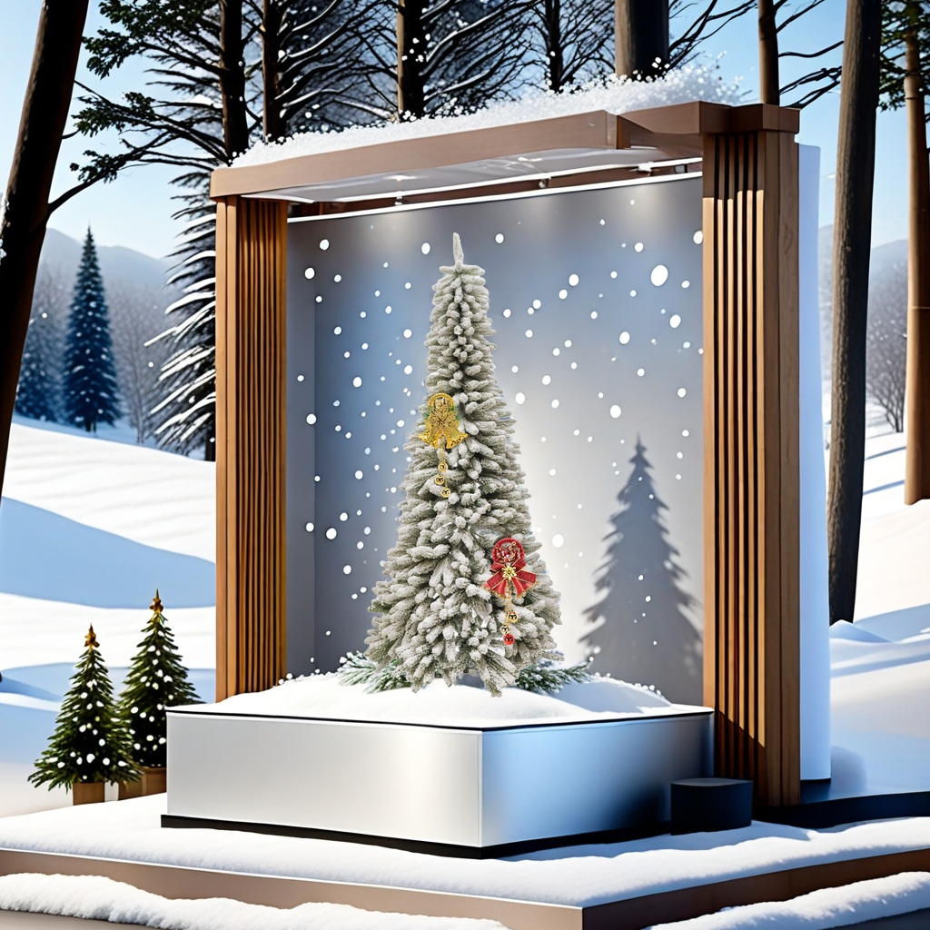 Large white snow-sprayed velvet Christmas tree, artificial cedar tree with dense PVC decoration, outdoor Christmas tree, festival celebration decoration, made of high-quality and environmentally friendly materials Specification image