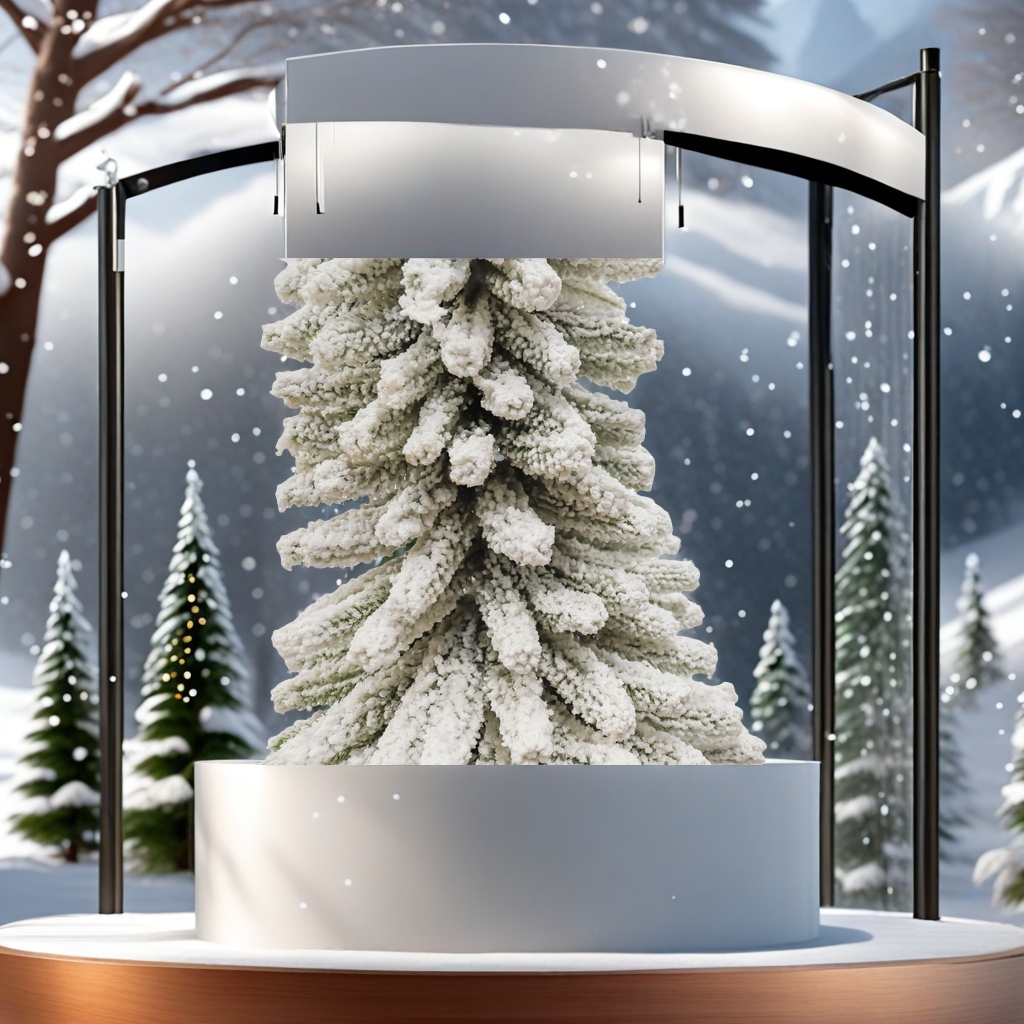 Large white snow-sprayed velvet Christmas tree, artificial cedar tree with dense PVC decoration, outdoor Christmas tree, festival celebration decoration, made of high-quality and environmentally friendly materials Application Scenario