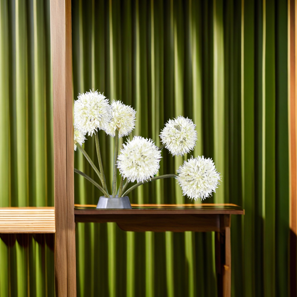 Lanjin Factory direct sales of artificial single-stem scallion bulbs, home, hotel and shopping mall decoration artificial flowers, round ball flowers, dandelion scallion flowers, elegant gift box sets, realistic artificial flowers wholesale Specification image