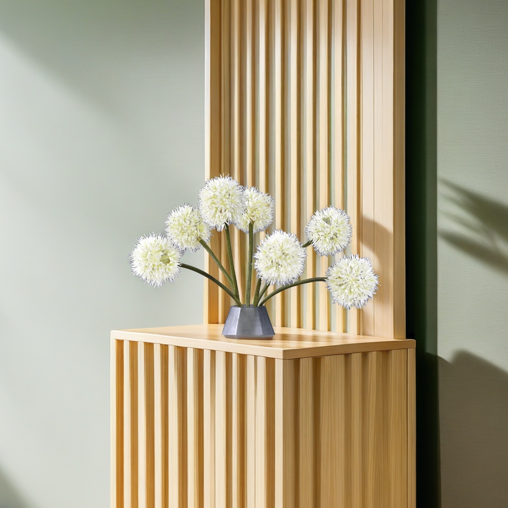 Lanjin Factory direct sales of artificial single-stem scallion bulbs, home, hotel and shopping mall decoration artificial flowers, round ball flowers, dandelion scallion flowers, elegant gift box sets, realistic artificial flowers wholesale Application Scenario