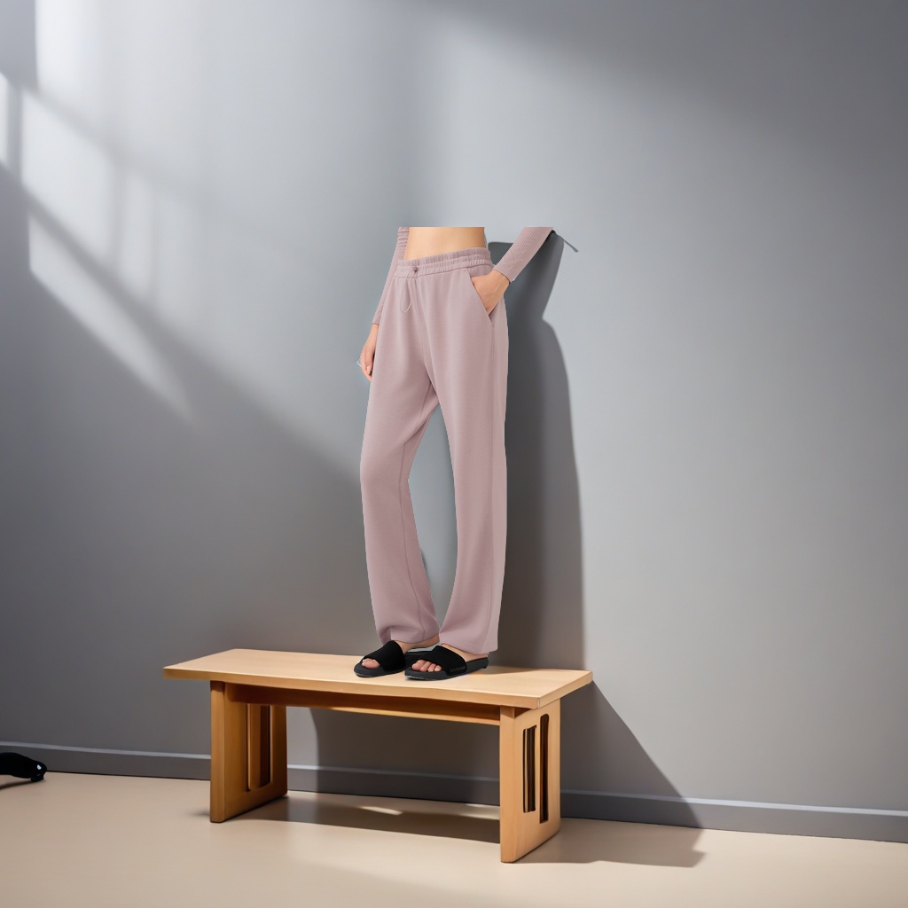 DAW167秋冬款女士瑜伽裤 高腰显瘦休闲直筒裤 百搭宽松阔腿运动长裤 垂感优雅 运动裤新品上市