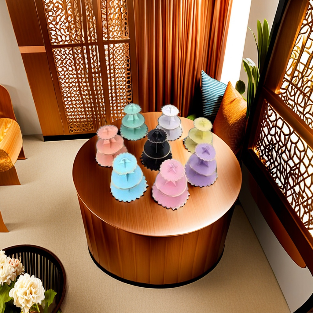 The double-layer rotating cake rack display stand, a must-have for creative dessert shops, is a beautiful, practical and high-end baking tool