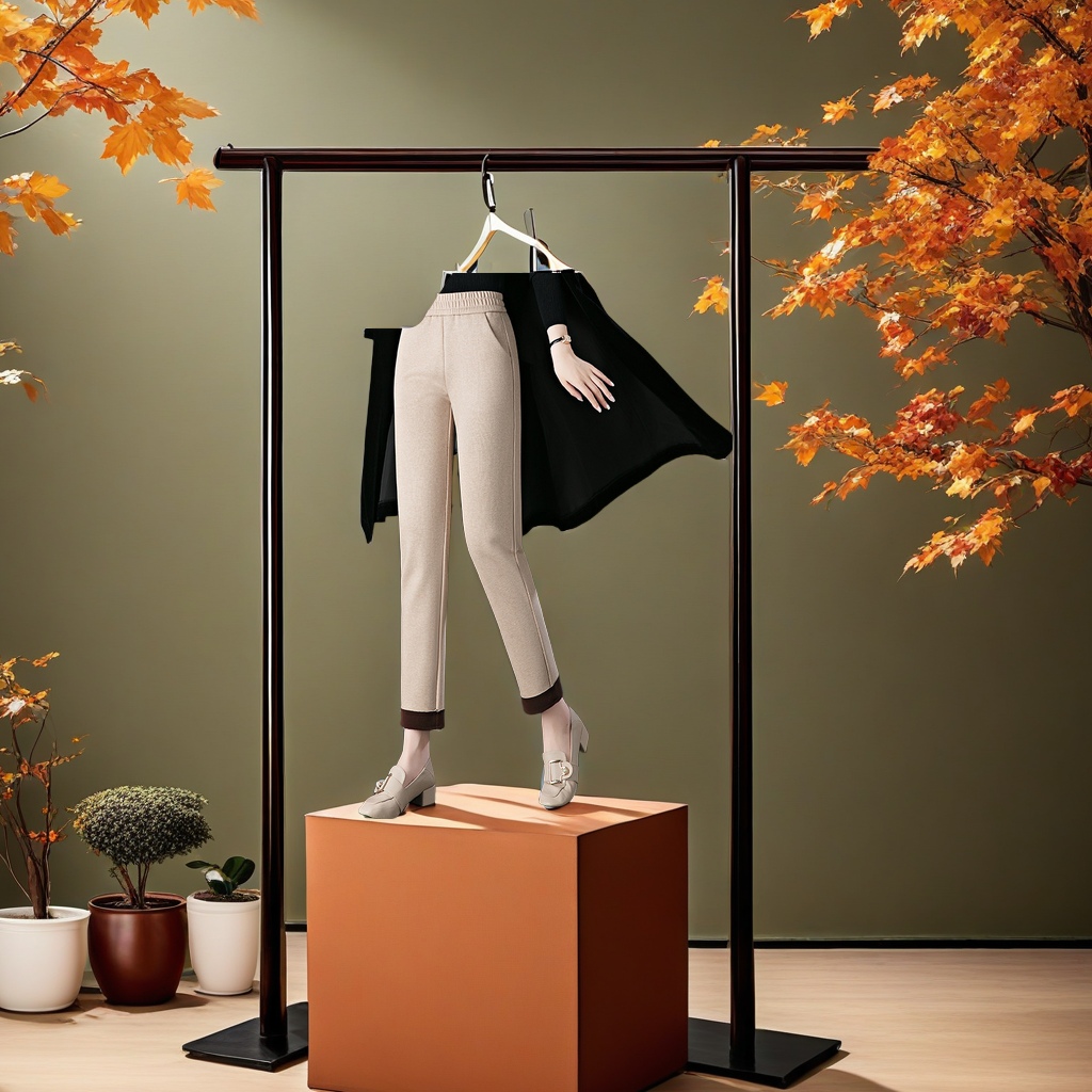 2024秋冬新款女式休闲裤 弹力高腰九分小直筒小脚裤 加绒加厚保暖舒适女裤