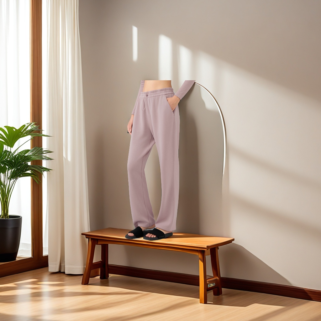 DAW167秋冬款高腰显瘦瑜伽裤女 宽松阔腿垂感休闲直筒裤 百搭运动长裤 运动裤风尚新品