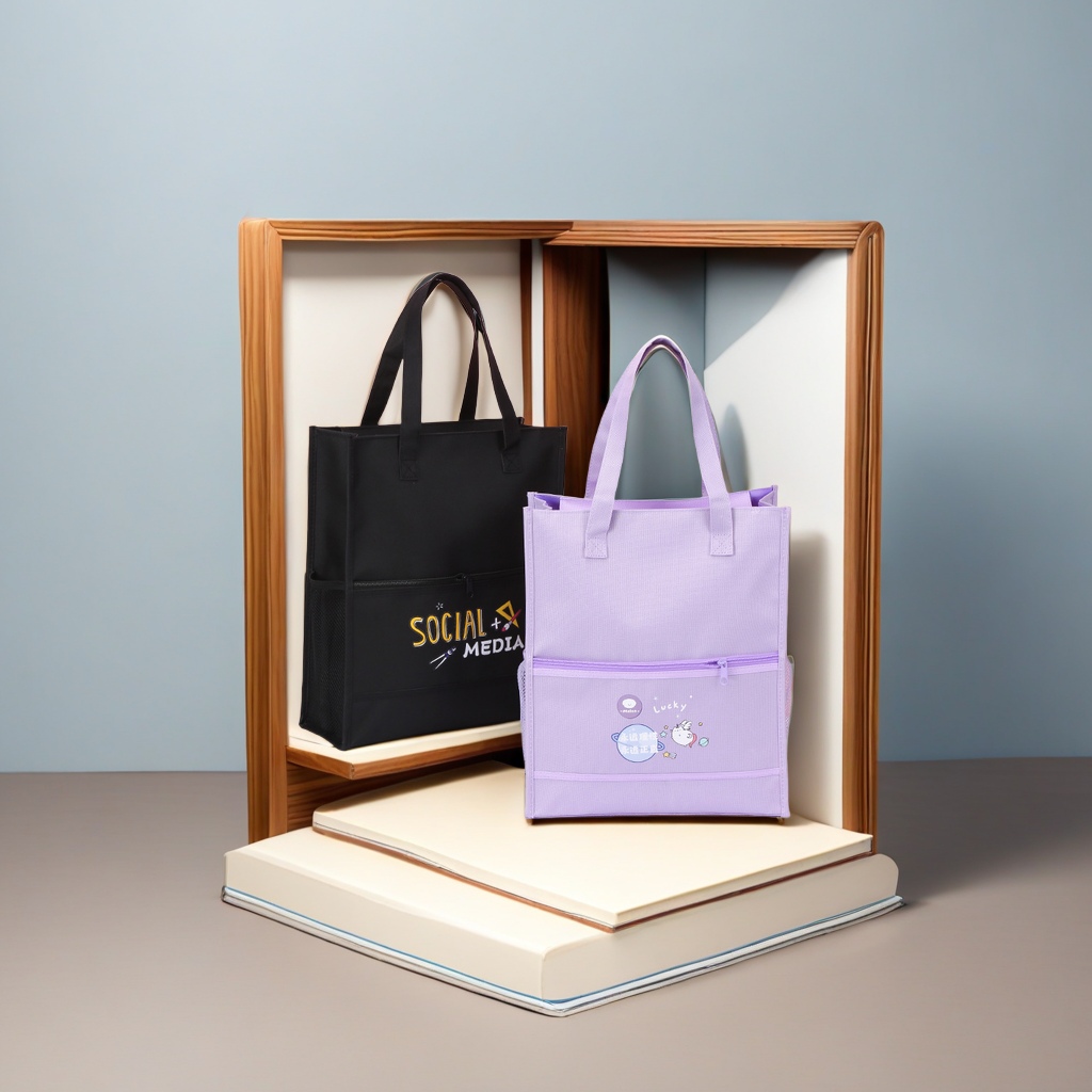 Factory direct supply of cartoon hand-held book bags for primary school students, lightweight and reducing burden. Carefully selected bags for after-school training and remedial classes. Practical and durable school bags for primary school students details Picture