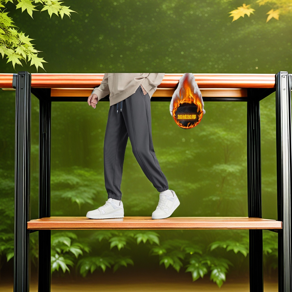 WOOG2005男装2024秋冬季新款抗皱束脚休闲裤男士运动卫裤 时尚潮流男士裤子舒适休闲裤