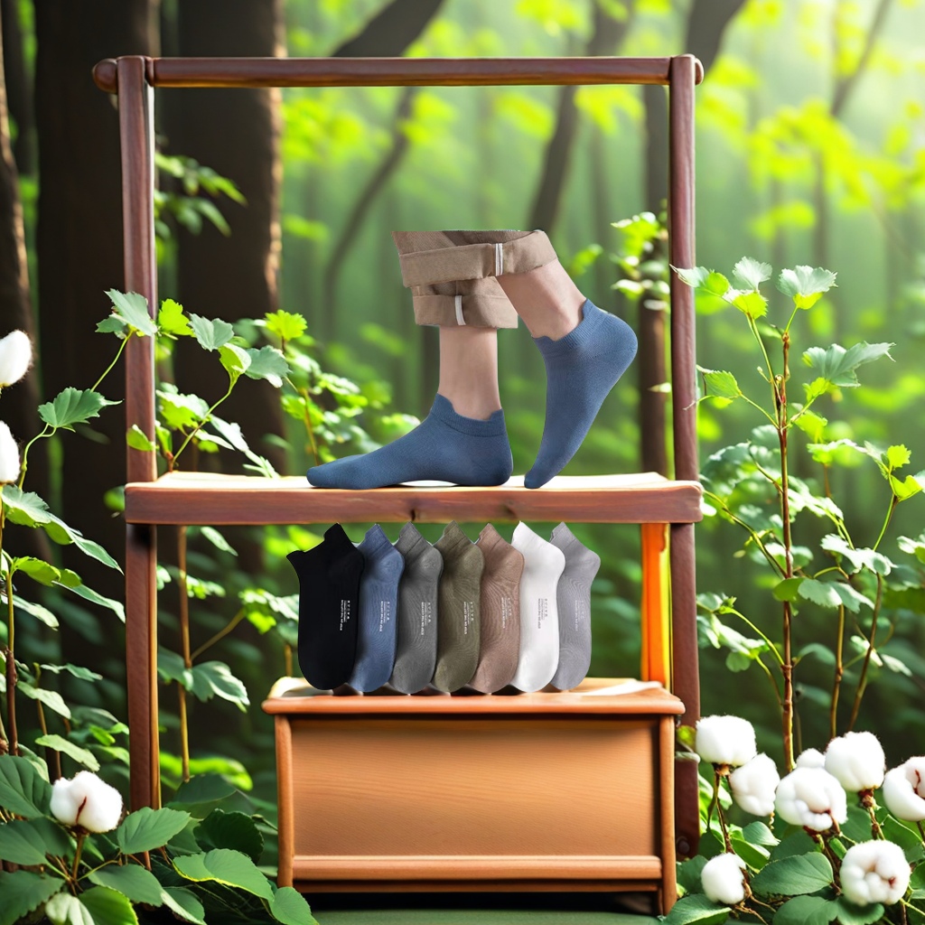 新疆纯棉男士短袜 夏季全棉船袜批发 防臭吸汗中筒袜 运动休闲薄款棉袜男夏季款