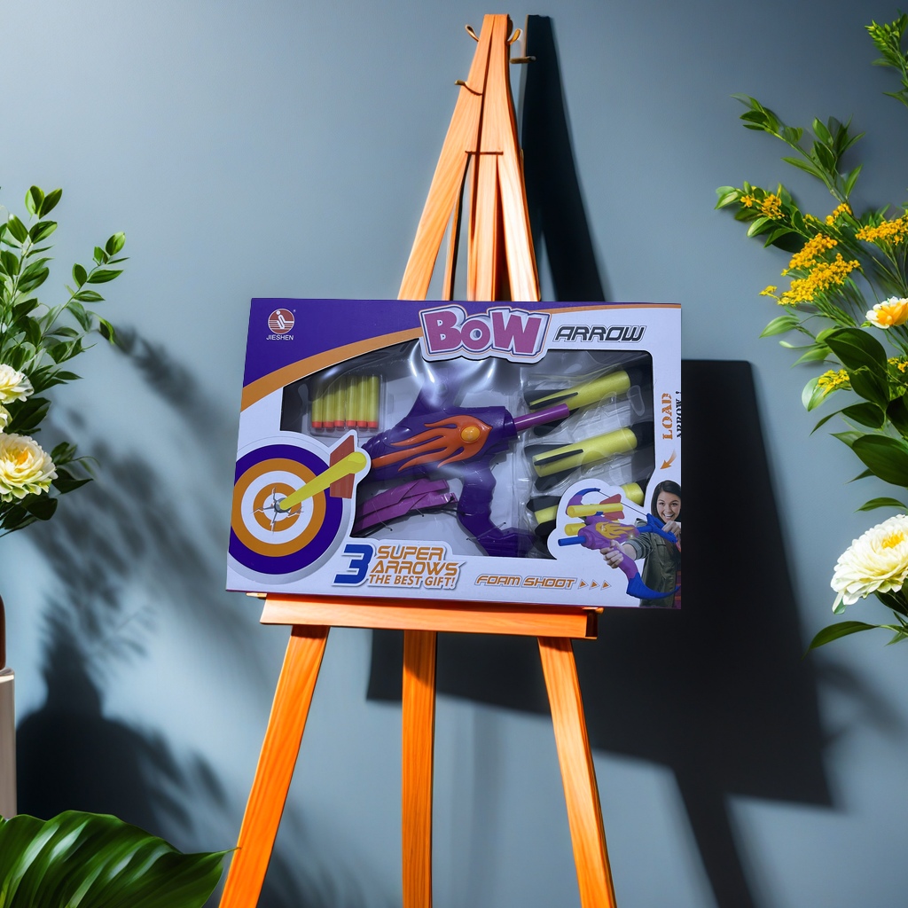 儿童玩具安全弓箭套装软弹头 手动发射器儿童射击游戏 安全射击游戏