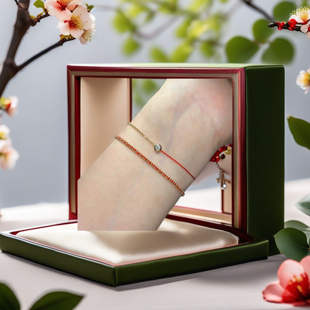 本命年幸运锆石红绳手链细节图