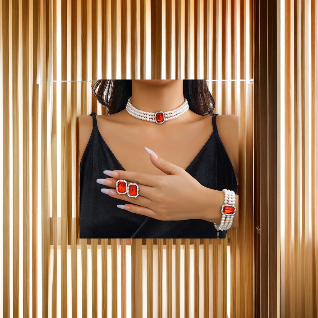 炫彩水晶项链 时尚韩版潮流女士短款锁骨链 简约百搭珠宝首饰礼物精品