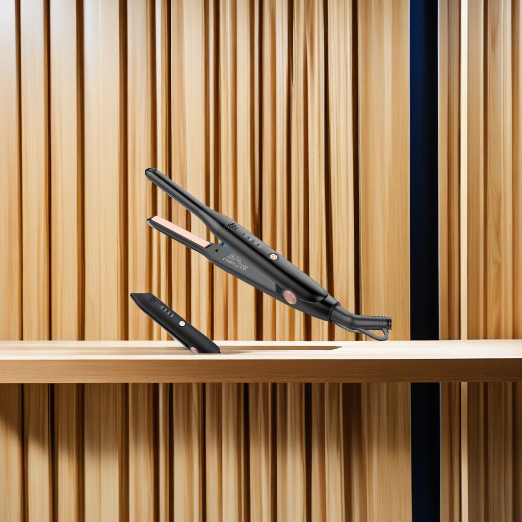 Cross-border new narrow version of men's hair straightener 1cm short hair mini straight clip Women's hair straightener thin splint One click operation portable other categories thumbnail