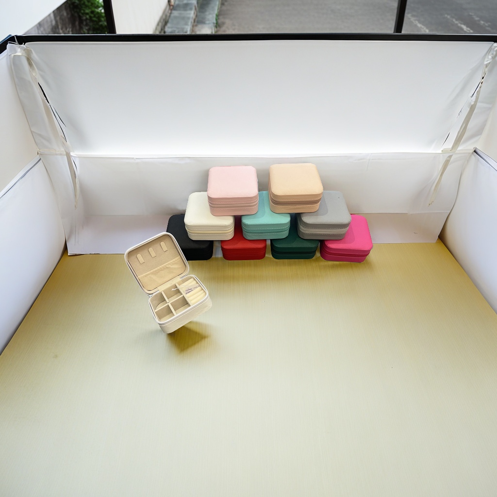 高档绒布首饰盒 珍珠项链耳环戒指收纳盒 精致女士首饰存储盒子 礼品包装盒细节图