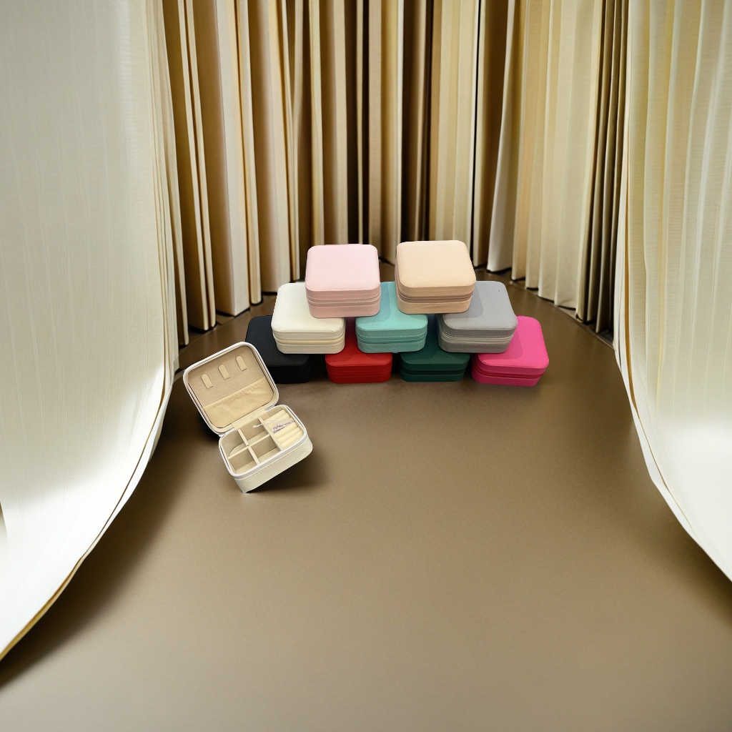 高档绒布首饰盒 珍珠项链耳环戒指收纳盒 精致女士首饰存储盒子 礼品包装盒