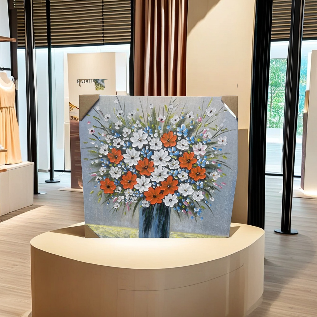 外贸订单专享 手绘花卉装饰画 油画艺术品 无框挂画 简约现代家居壁画