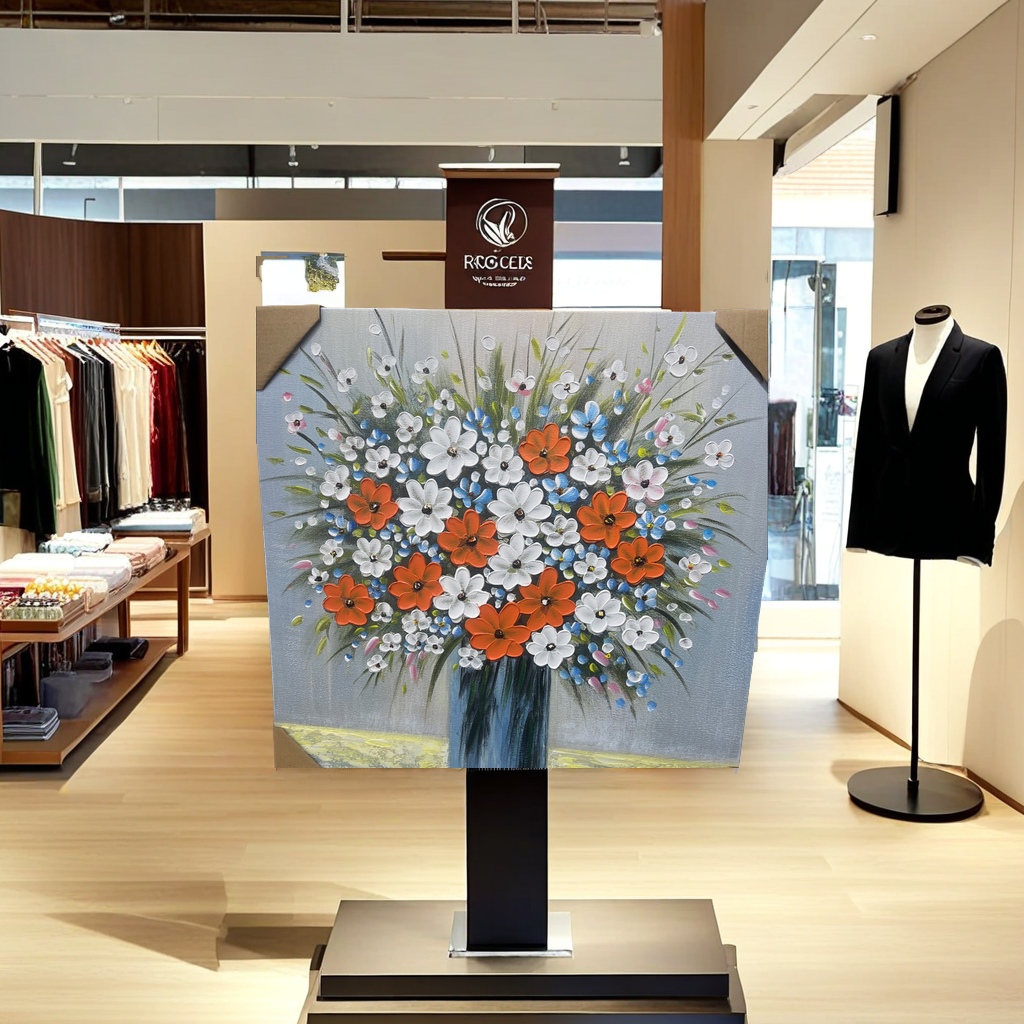 Exclusive hand-painted floral decorative paintings, oil paintings, frameless wall hangings, and simple modern home murals for foreign trade orders details Picture