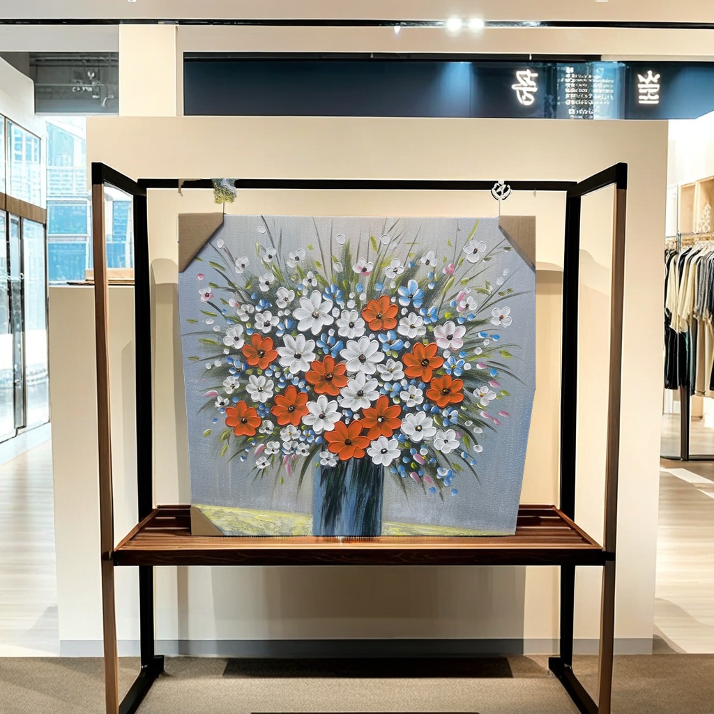 Exclusive hand-painted floral decorative paintings, oil paintings, frameless wall hangings, and simple modern home murals for foreign trade orders Application Scenario