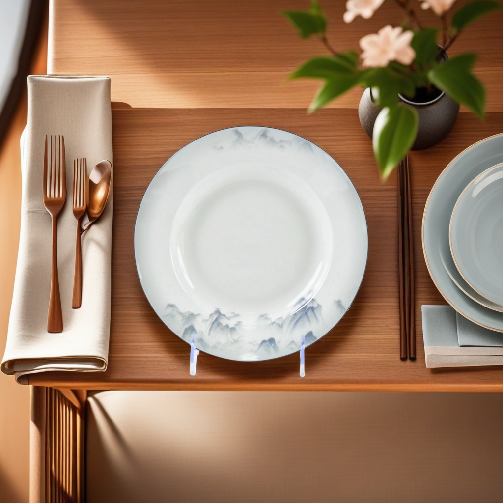 Simple and light luxury ceramic tableware set, home bowls and plates for dining, housewarming joy bowl and plate set, high-end ceramic tableware set Specification image