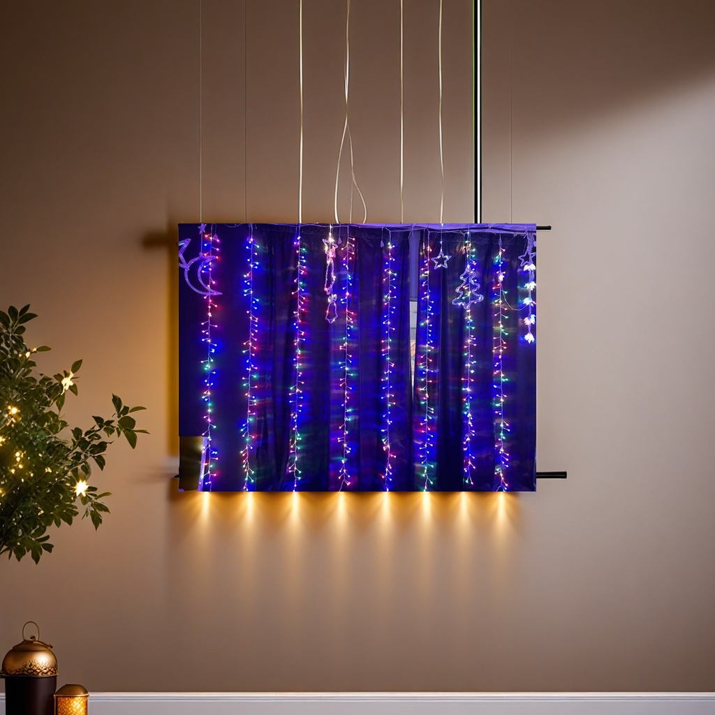 led小串灯/露营氛围灯/灯带/花朵灯罩/圣诞灯饰细节图