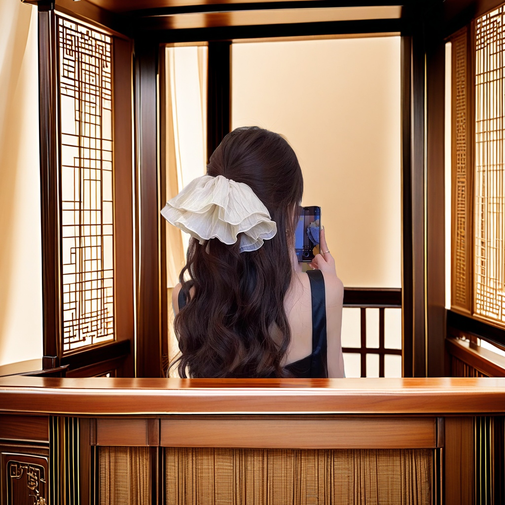 The 2024 new style of Zhao Liying's large intestine hair band, a high-end Korean-style women's hair tie, a popular oversized hair tie, and a high-end hair band Specification drawing