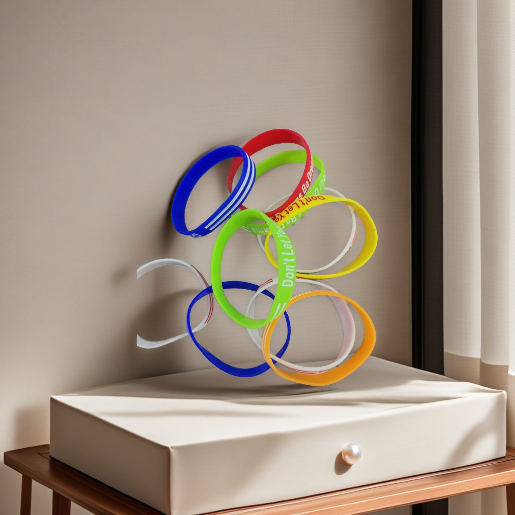 硅胶奥运手环女生款 啪啪圈设计 软质硅胶手环 轻便舒适防水抗汗手环