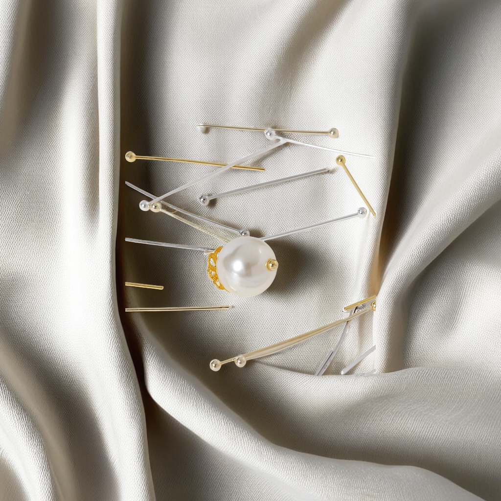 14K镀金球针强保色DIY手工串珠材料 高级圆头针手链耳环项链饰品配件 珠宝首饰制作工具