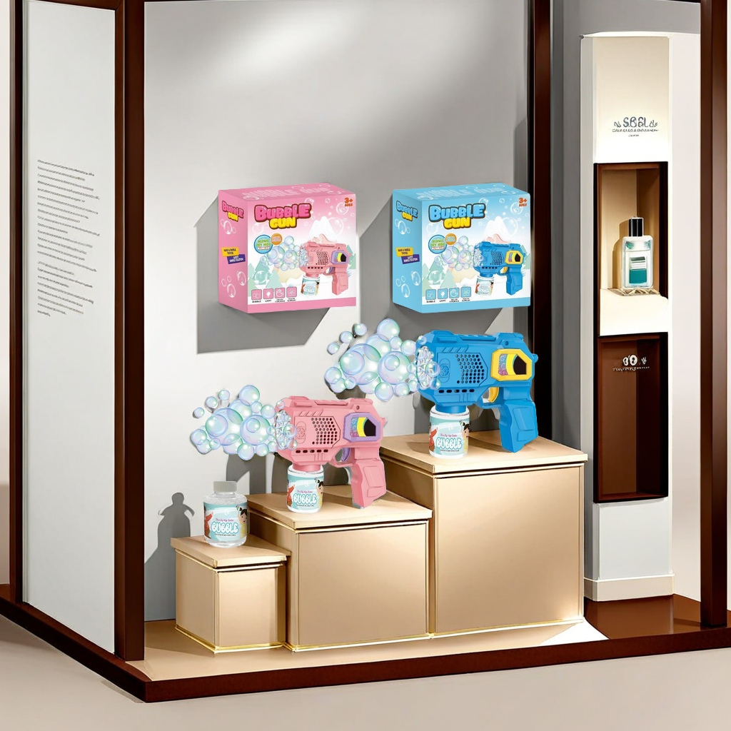 彩色LED灯光儿童电动泡泡枪 安全无毒环保材料 创意玩具户外亲子互动游戏神器儿童玩具细节图