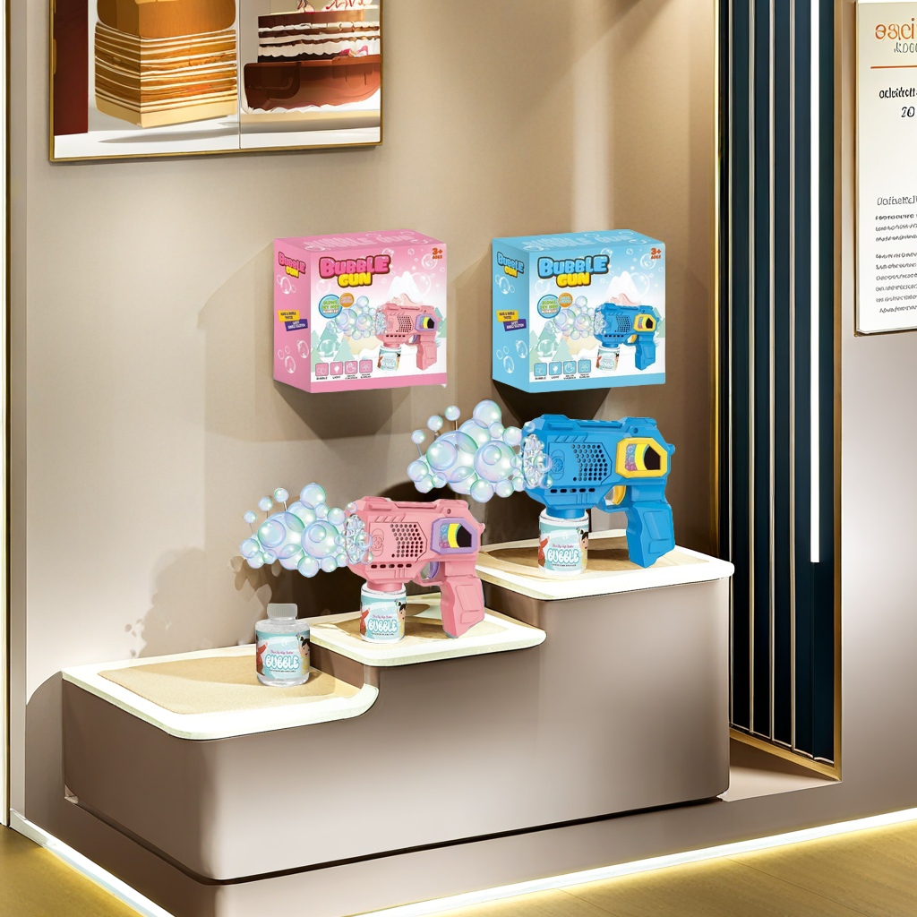 彩色LED灯光儿童电动泡泡枪 安全无毒环保材料 创意玩具户外亲子互动游戏神器儿童玩具