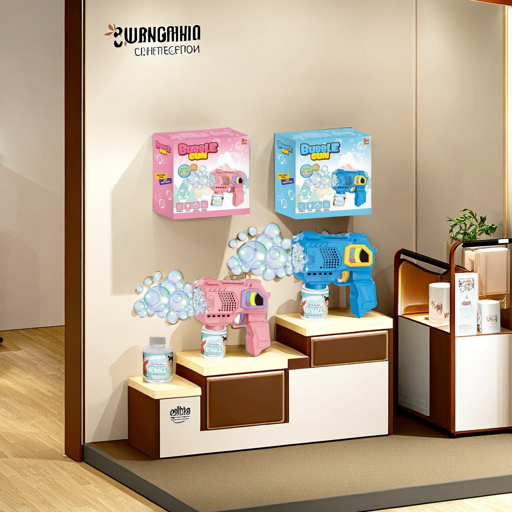彩色LED灯光儿童电动泡泡枪 安全无毒环保材料 创意玩具户外亲子互动游戏神器儿童玩具产品图