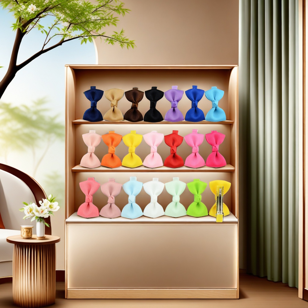 European and American style best-selling children's hair accessories on Amazon, 20-color solid color hair clips, baby bow side clips, cute, fashionable and trendy accessories