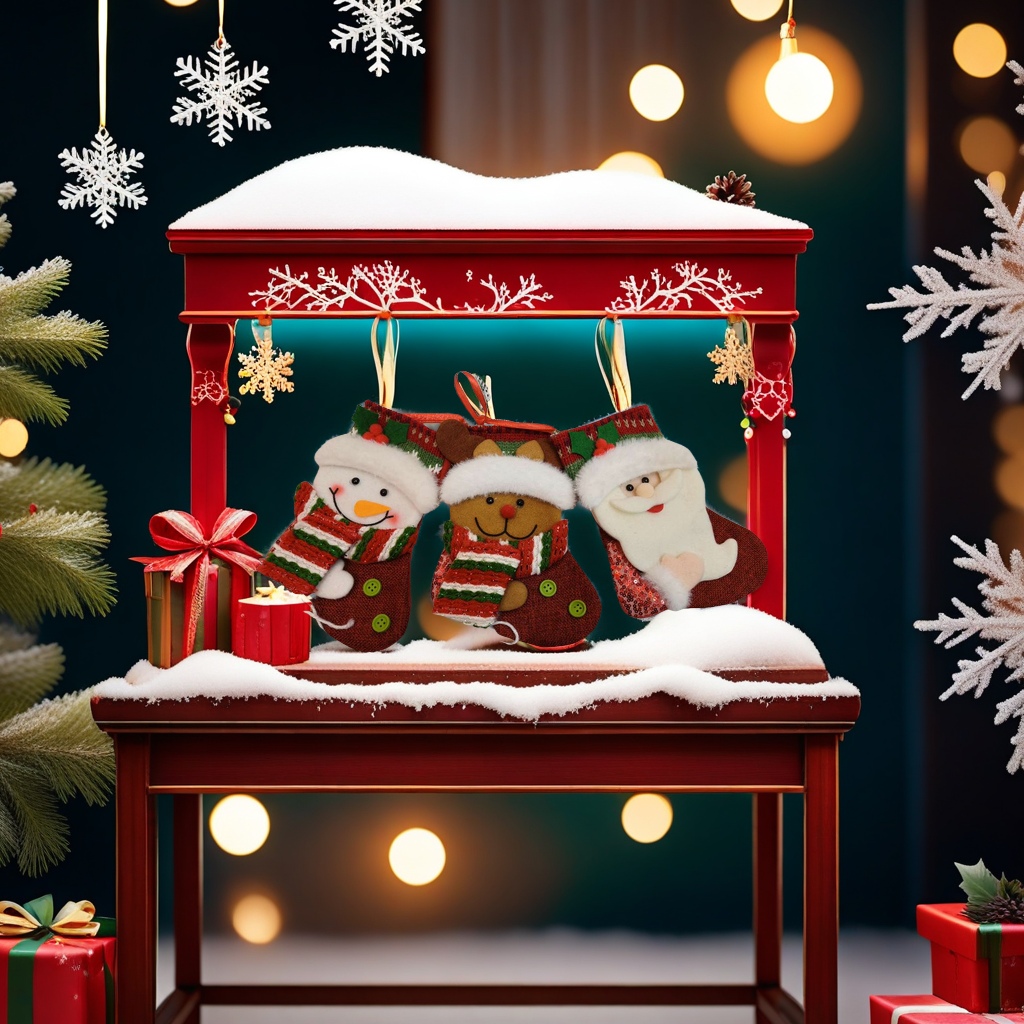 圣诞袜子 圣诞工艺品 圣诞工艺挂件 圣诞节 节日氛围 圣诞节布艺