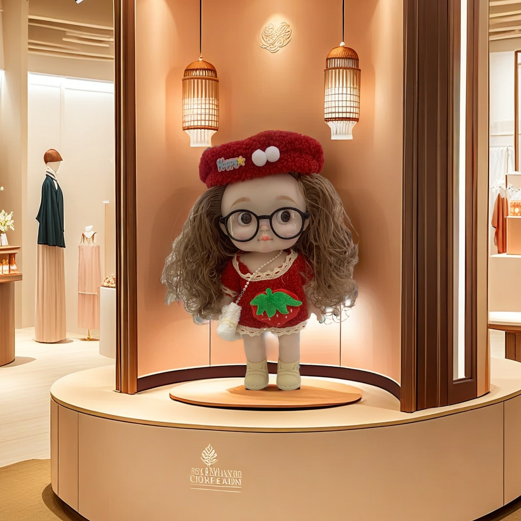 A new bestseller opportunity in 2025:28cm glasses girl doll, made of safe and non-toxic material, suitable for parent-child interactive game head model props
