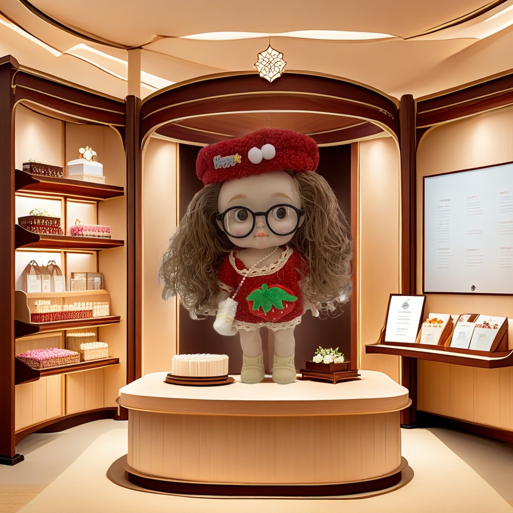 A new bestseller opportunity in 2025:28cm glasses girl doll, made of safe and non-toxic material, suitable for parent-child interactive game head model props details Picture