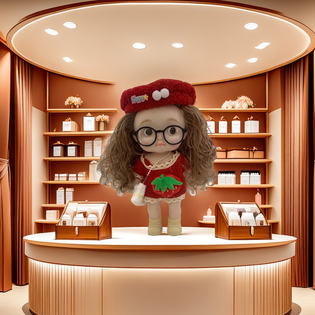 A new bestseller opportunity in 2025:28cm glasses girl doll, made of safe and non-toxic material, suitable for parent-child interactive game head model props Specification image