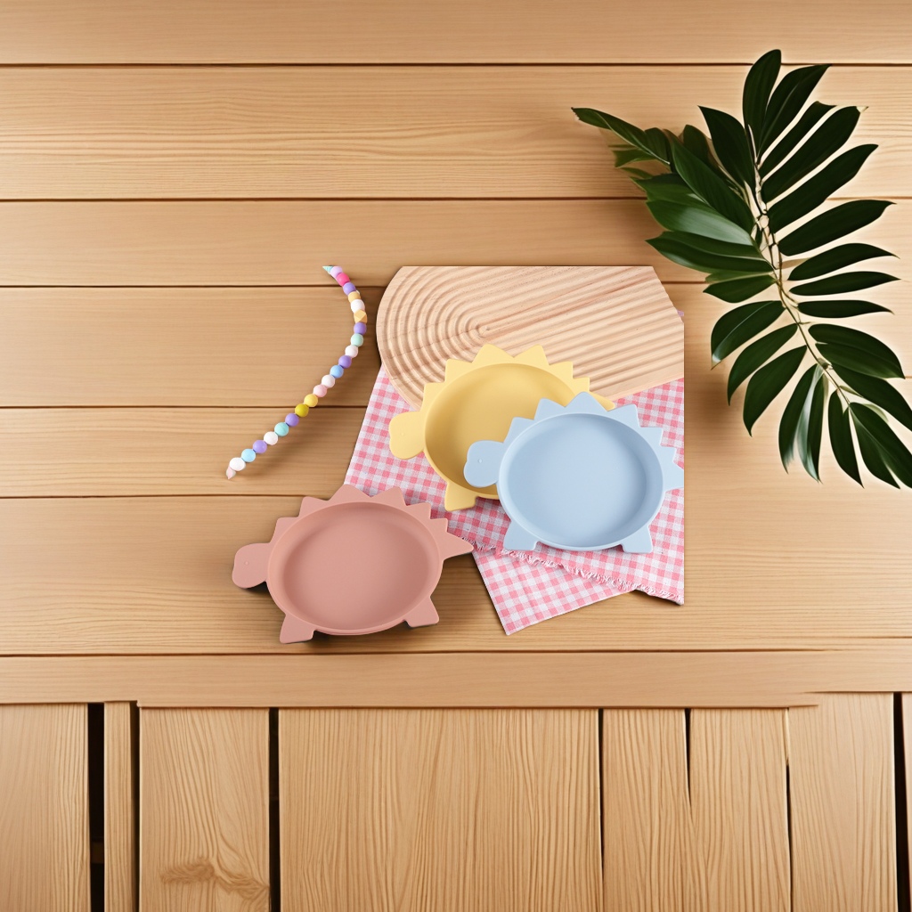 Mug Cross-Border Sales Of Baby Food Silicone Dinosaur Dinner Plate Stegosaurus Cartoon Baby Tableware Set For Infants Silicone Tableware Set