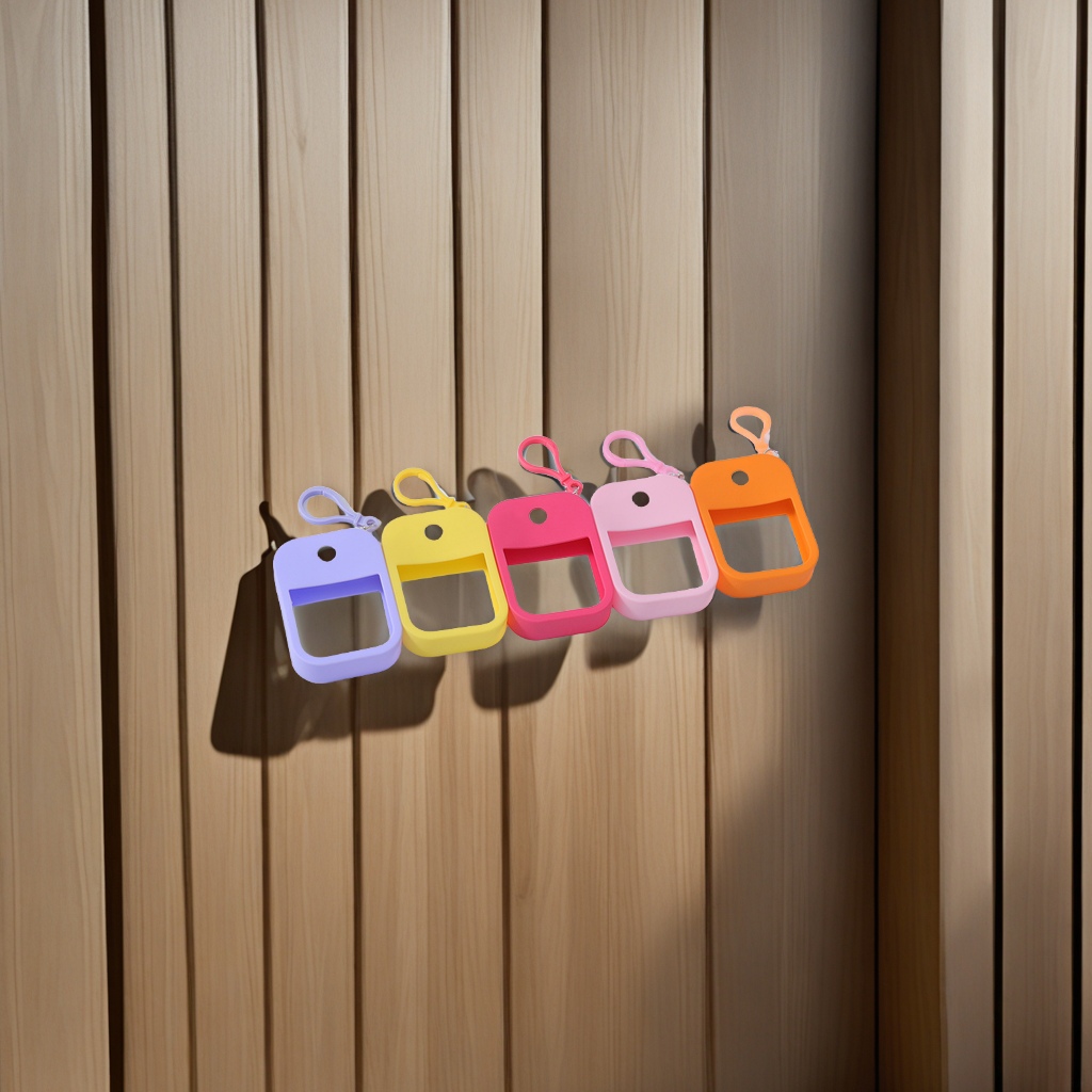 硅胶卡片喷雾瓶套 香薰洗手液分装瓶保护套 配件硅胶套 钥匙扣挂件 便携防漏旅行装