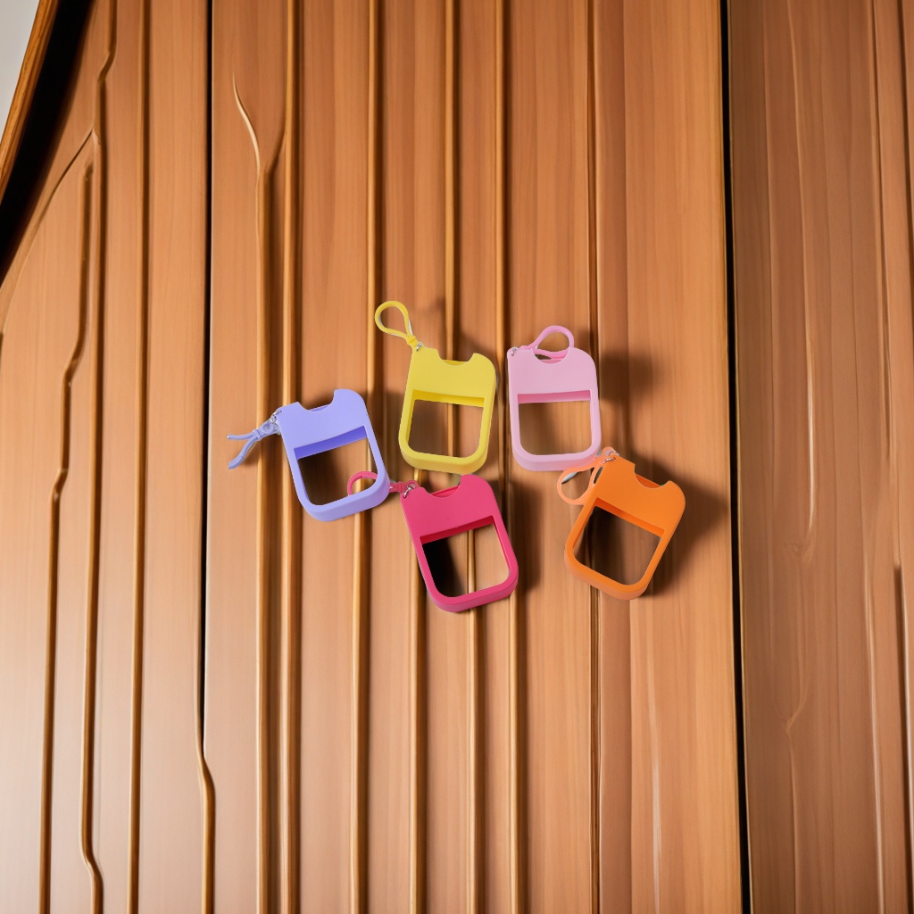 硅胶卡片喷雾瓶套 香薰洗手液分装瓶保护套 配件硅胶套 钥匙扣挂件 便携防漏旅行装详情图4