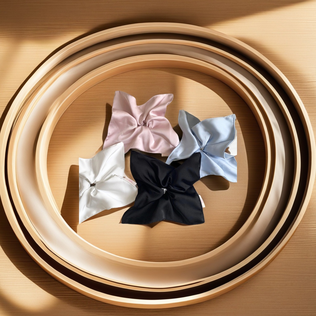 New Korean-style laid-back style, versatile satin handkerchief, women's high-end look, large intestine hair band, super large hair tie, hair band, fashionable and trendy hair accessory full figure
