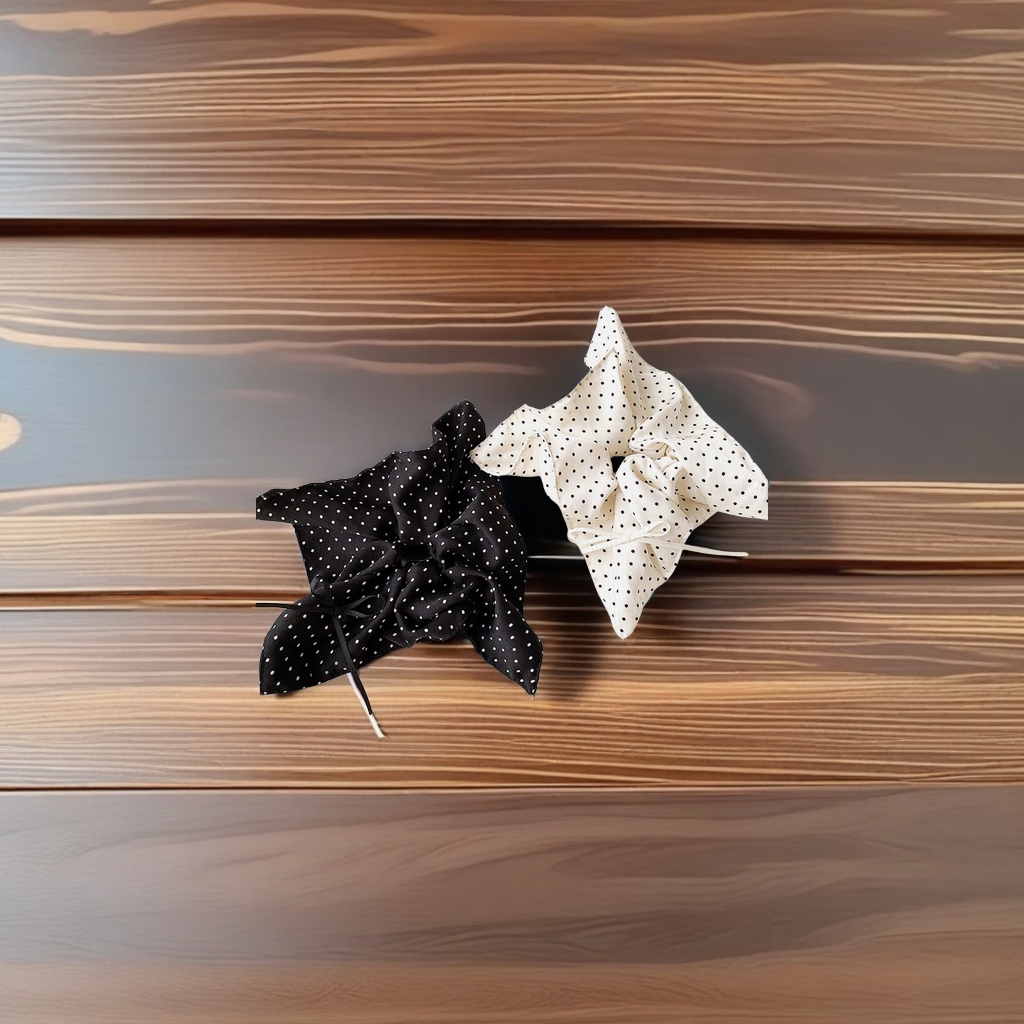 New Korean-style laid-back style, versatile satin handkerchief, women's high-end look, large intestine hair band, super large hair tie, hair band, fashionable and trendy hair accessory Specification drawing