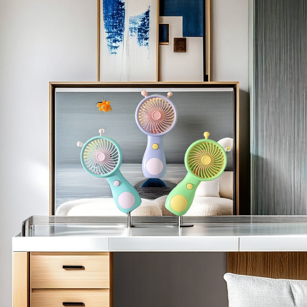 "Ventilador portátil de mano ventilador pequeño disipador de calor eficiente ventilador de cintura colgante ventilador de cuello colgante imprescindible para el verano con batería ligero y fácil de transportar" Specification image